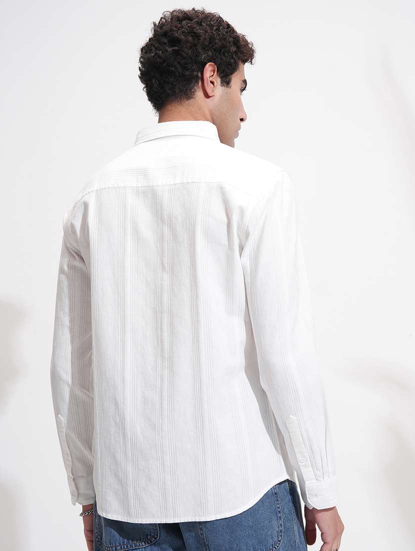 men self design long sleeve regular fit casual shirt - 22469786 -  Standard Image - 4