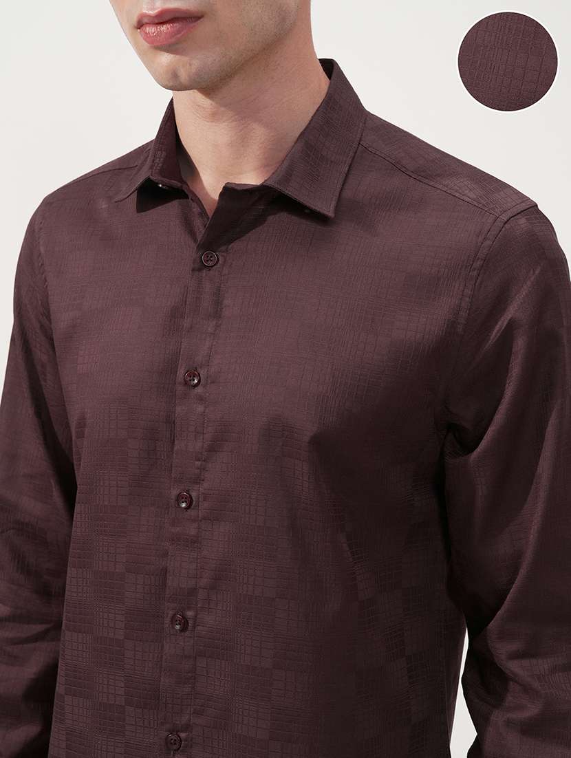 men self design long sleeve regular fit casual shirt - 22469803 -  Standard Image - 1