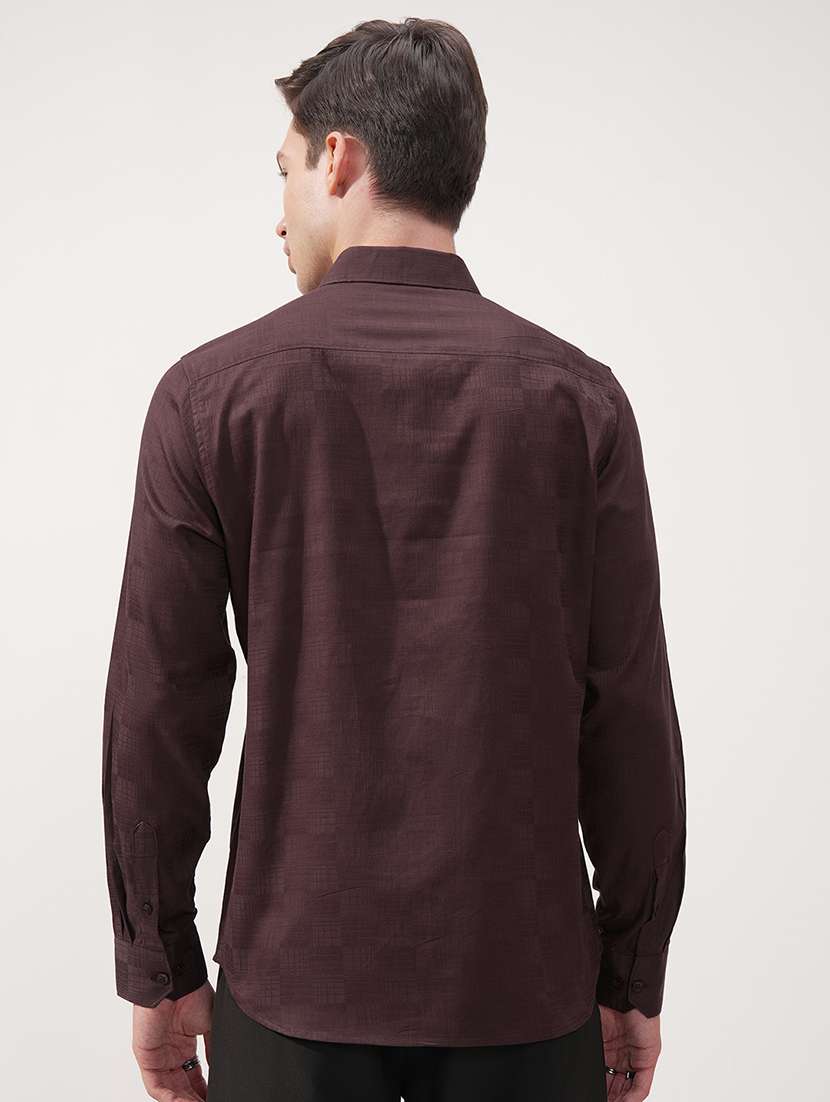 men self design long sleeve regular fit casual shirt - 22469803 -  Standard Image - 4