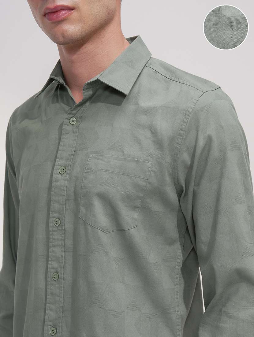 men self design long sleeve regular fit casual shirt - 22469813 -  Standard Image - 1