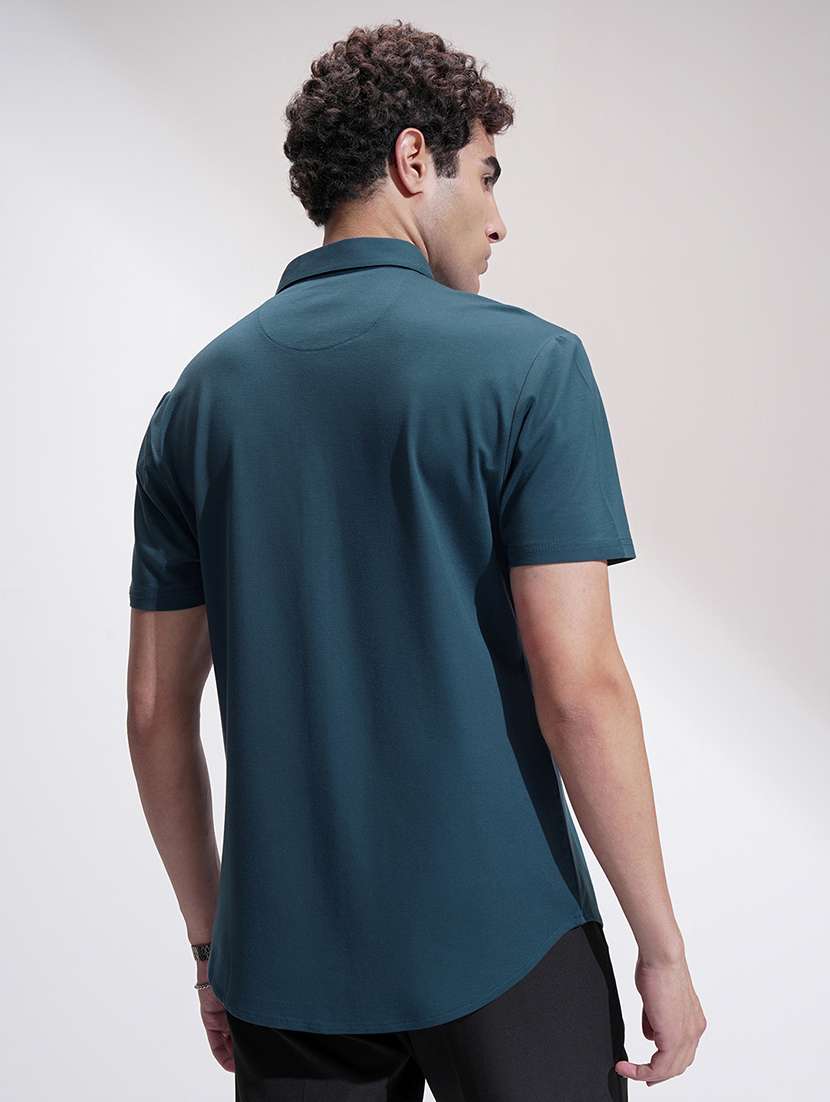 men solid short sleeve regular fit casual shirt - 22469822 -  Standard Image - 4