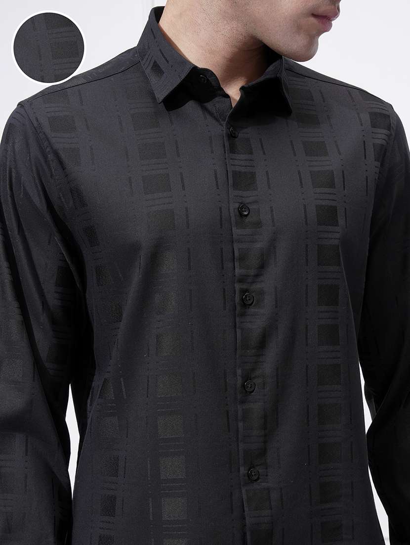 men self design long sleeve regular fit casual shirt - 22469829 -  Standard Image - 1
