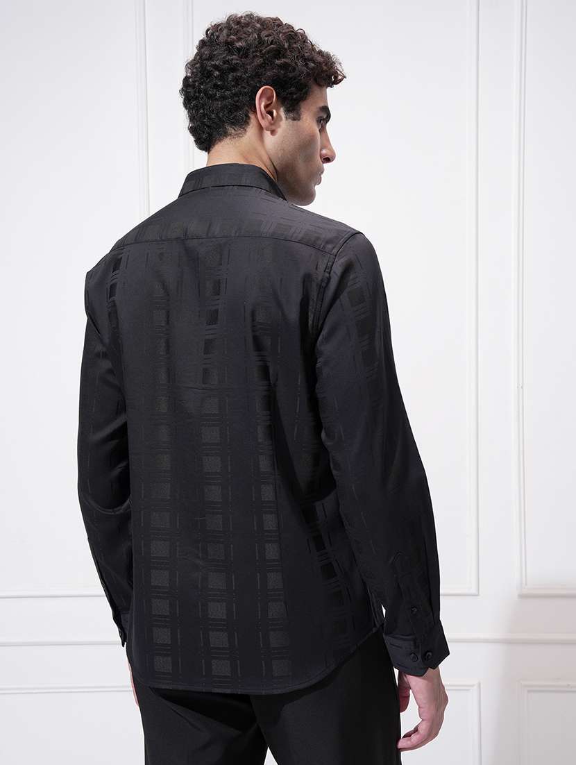 men self design long sleeve regular fit casual shirt - 22469829 -  Standard Image - 4