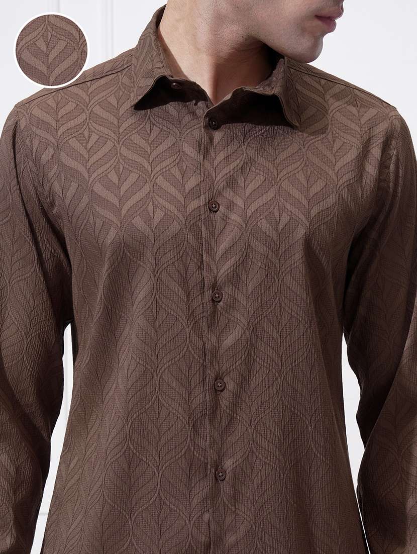 men self design long sleeve regular fit casual shirt - 22469831 -  Standard Image - 1