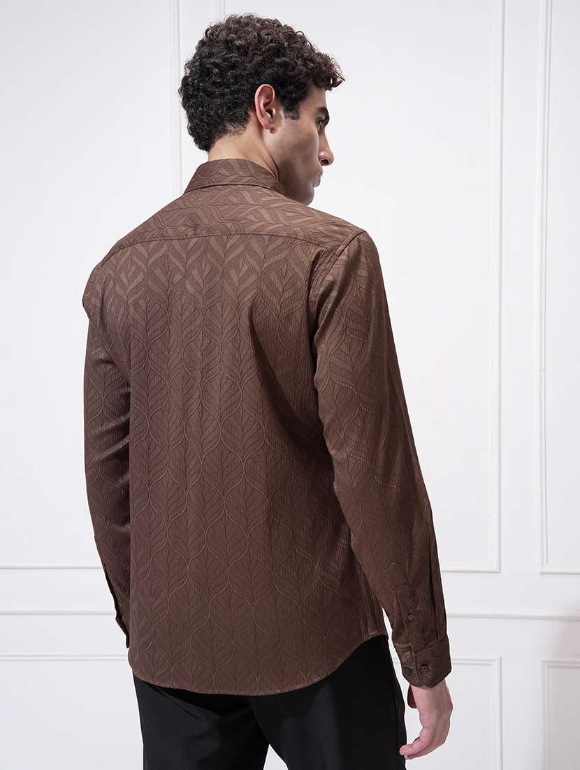 men self design long sleeve regular fit casual shirt - 22469831 -  Standard Image - 4