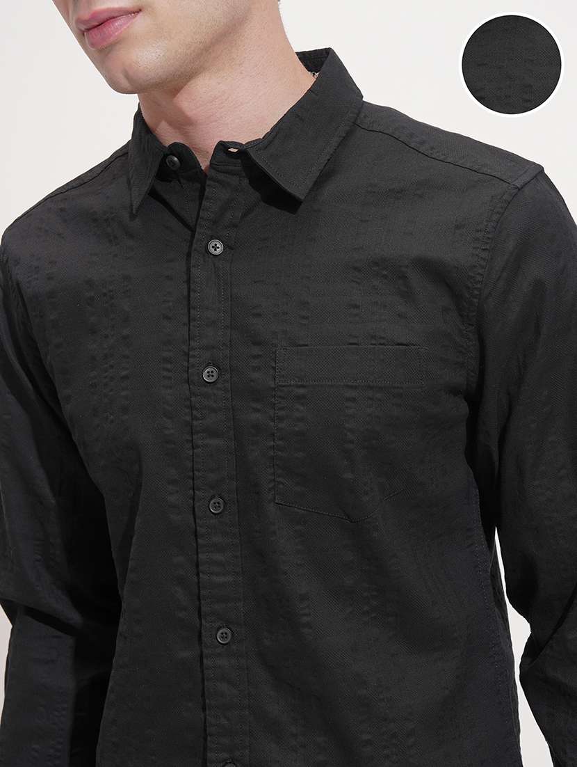 men self design long sleeve regular fit casual shirt - 22469862 -  Standard Image - 1