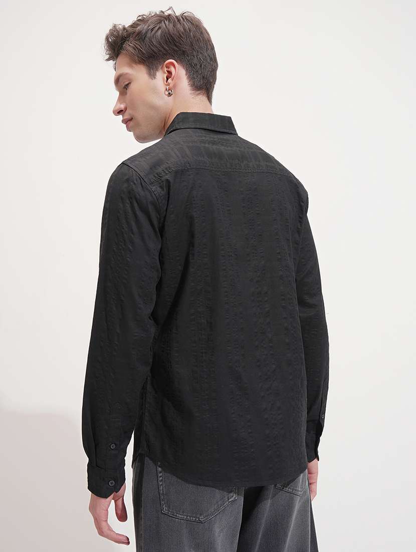 men self design long sleeve regular fit casual shirt - 22469862 -  Standard Image - 4