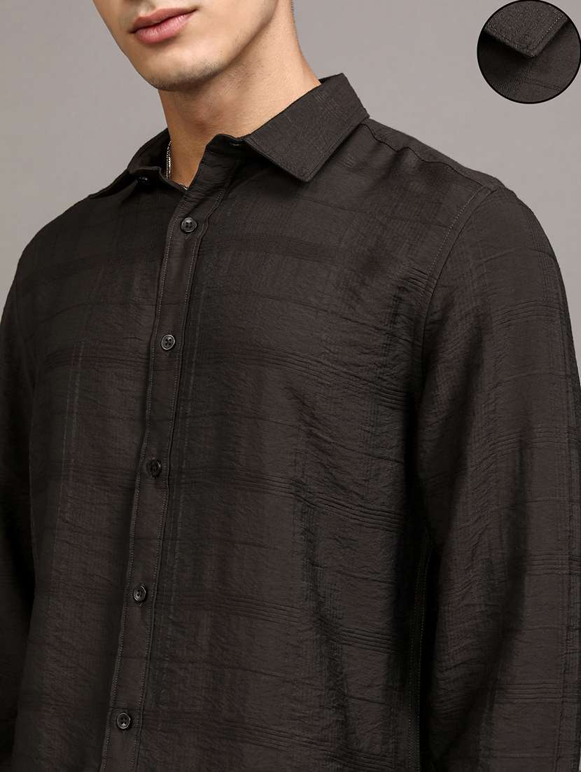 men self design long sleeve regular fit casual shirt - 22469893 -  Standard Image - 1