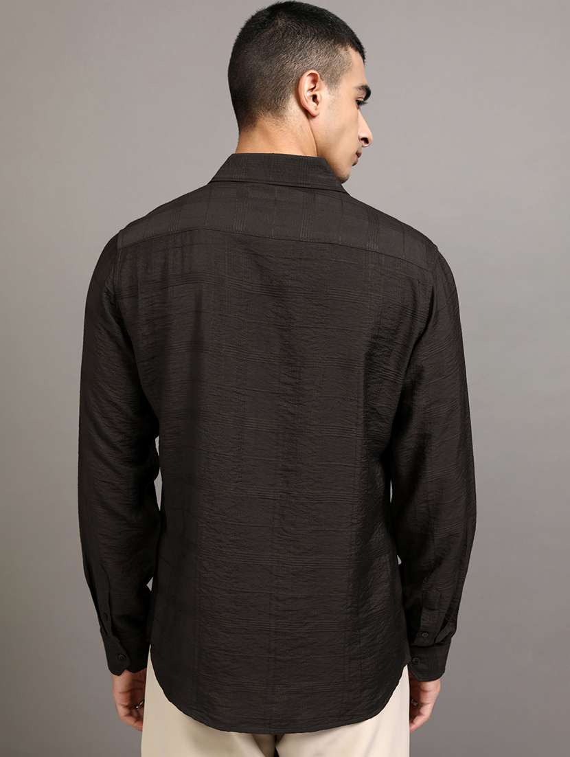 men self design long sleeve regular fit casual shirt - 22469893 -  Standard Image - 4