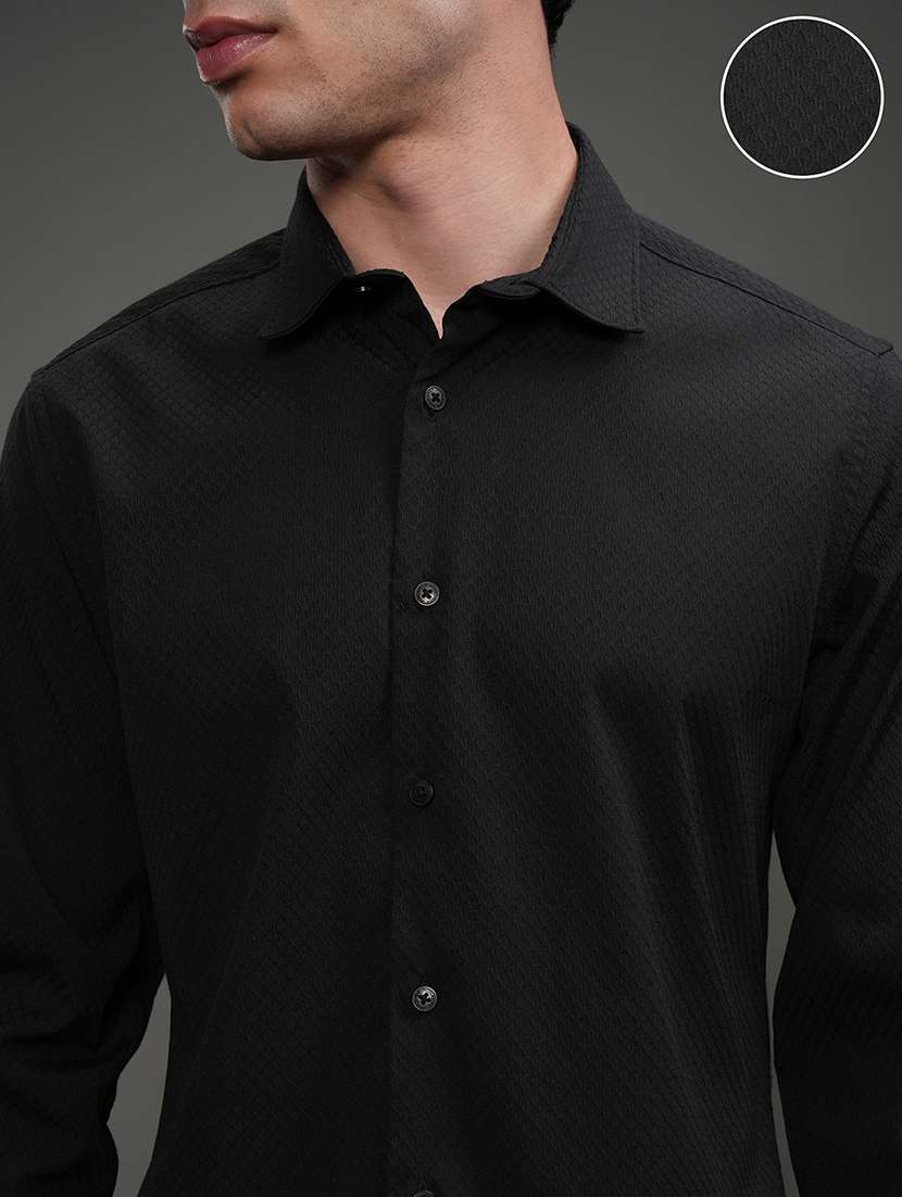 men self design long sleeve regular fit casual shirt - 22469907 -  Standard Image - 1