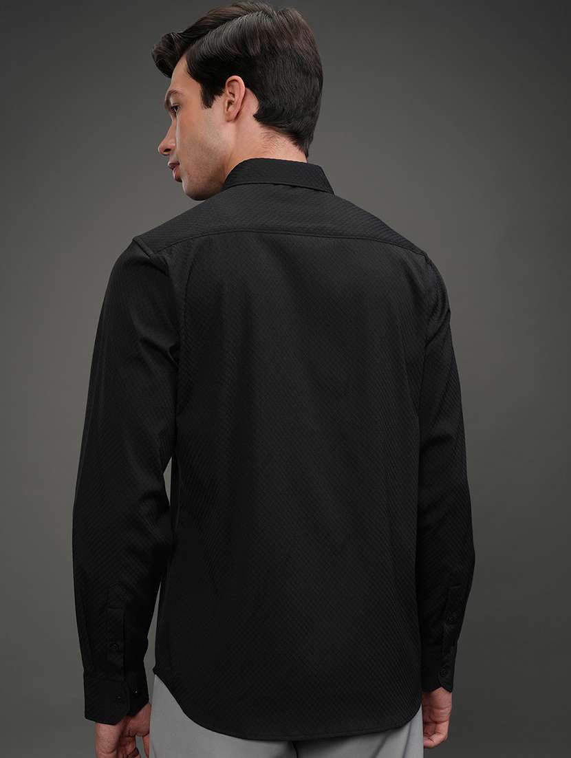 men self design long sleeve regular fit casual shirt - 22469907 -  Standard Image - 4