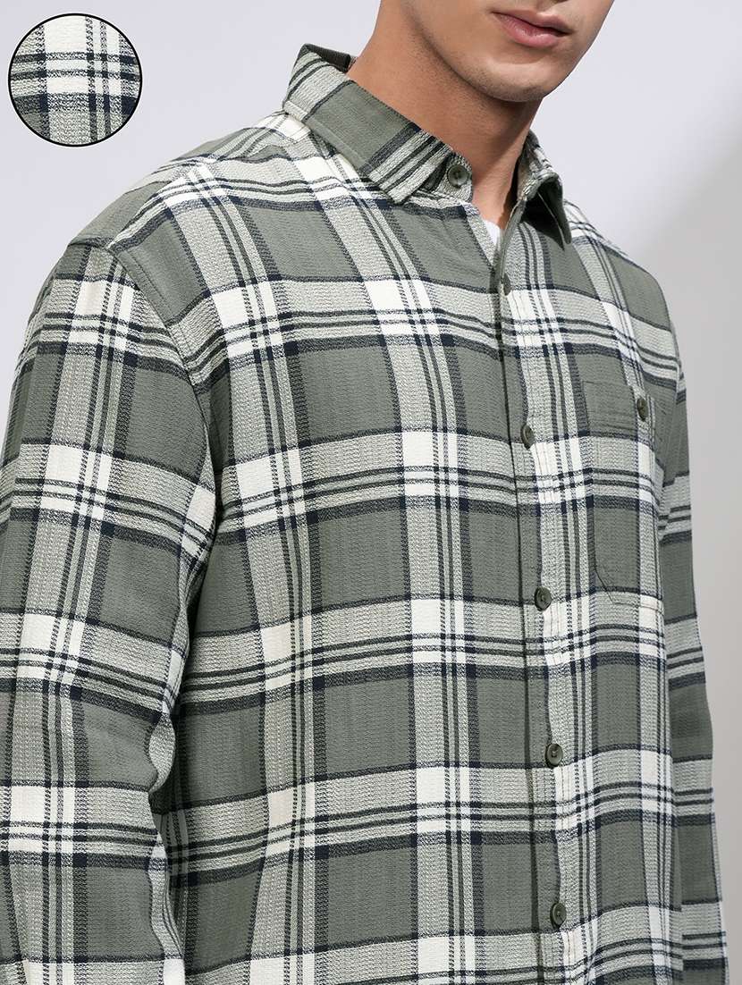 men checkered long sleeve regular fit casual shirt - 22469911 -  Standard Image - 1