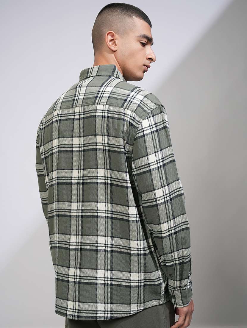 men checkered long sleeve regular fit casual shirt - 22469911 -  Standard Image - 4