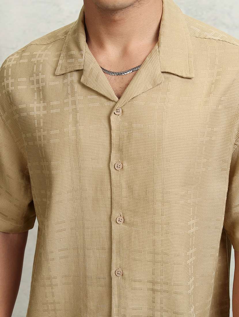 men self design short sleeve regular fit casual shirt - 22469930 -  Standard Image - 1