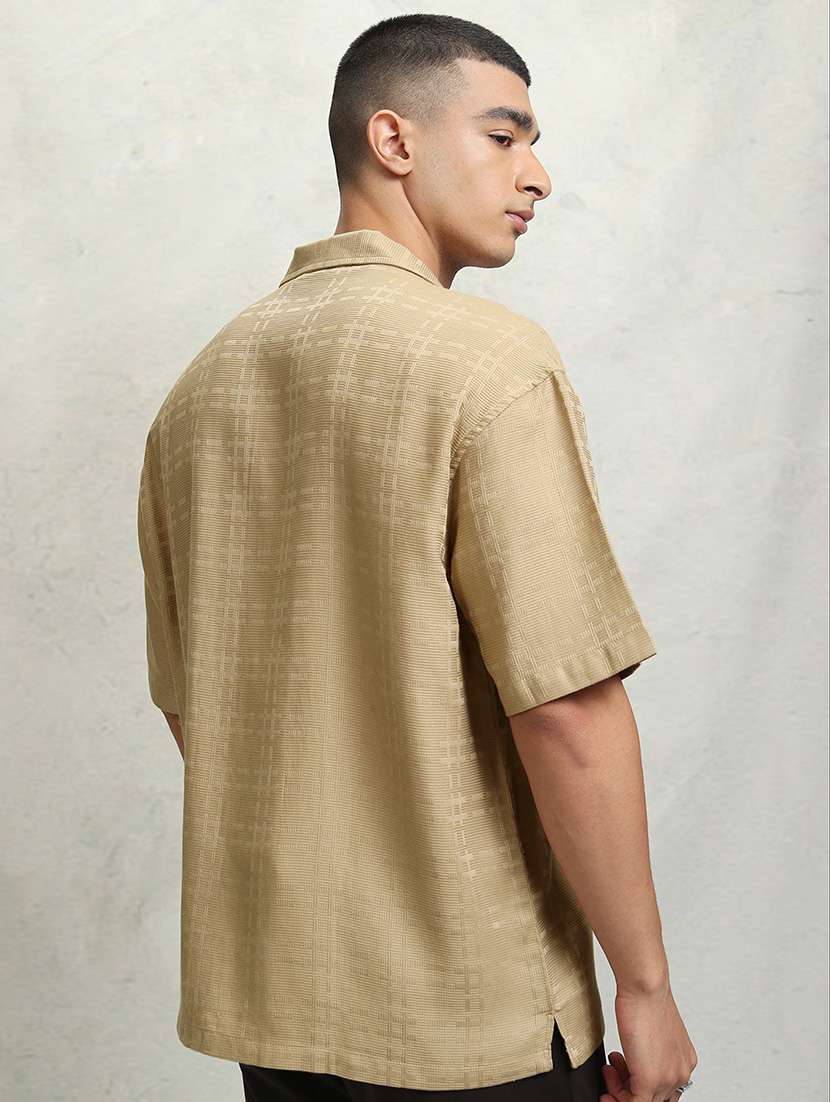 men self design short sleeve regular fit casual shirt - 22469930 -  Standard Image - 4