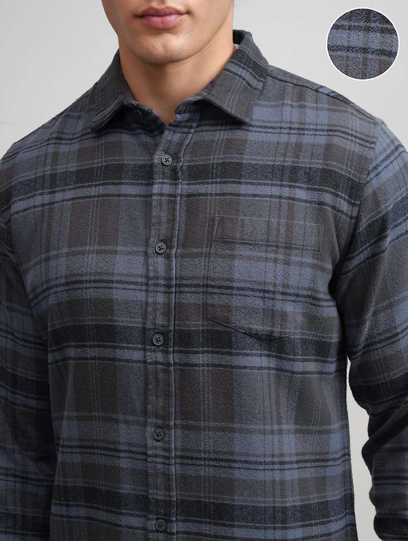 Men Checkered Long Sleeve Regular Fit Casual Shirt - 22469936 -  Standard Image - 1