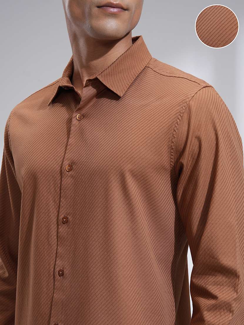 men self design long sleeve regular fit casual shirt - 22469939 -  Standard Image - 1