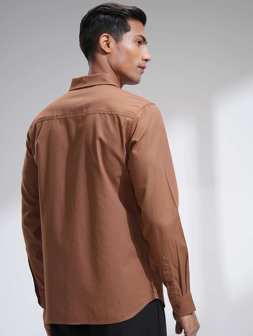 men self design long sleeve regular fit casual shirt - 22469939 -  Standard Image - 4