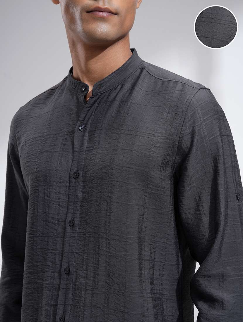 men self design long sleeve regular fit casual shirt - 22469941 -  Standard Image - 1