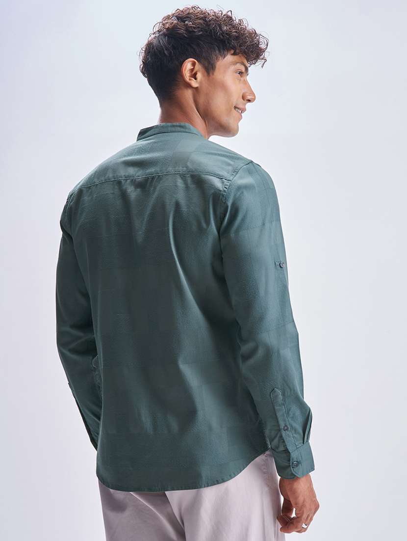 men self design long sleeve regular fit casual shirt - 22469971 -  Standard Image - 4