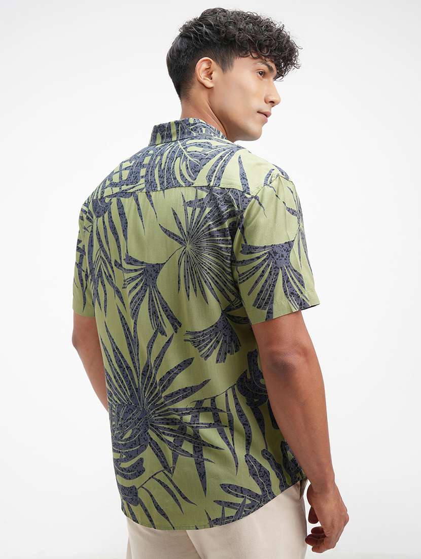 men printed short sleeve regular fit casual shirt - 22470038 -  Standard Image - 4