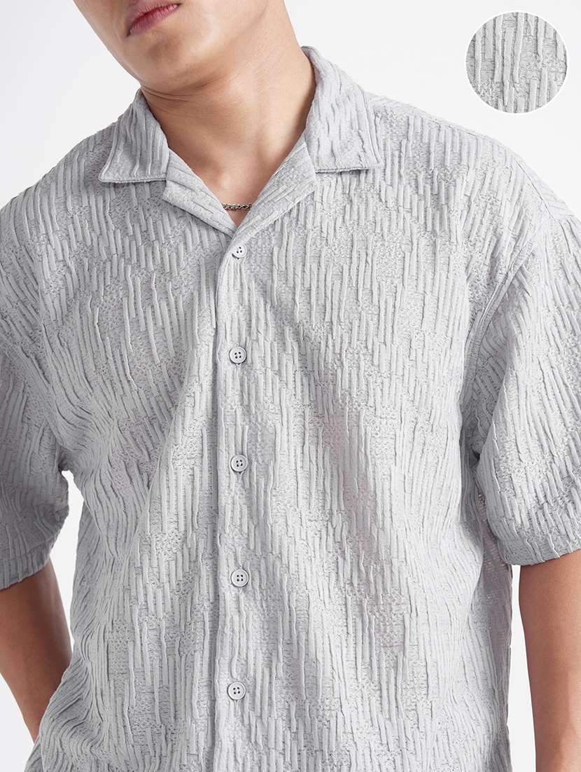 men self design short sleeve regular fit casual shirt - 22470052 -  Standard Image - 1