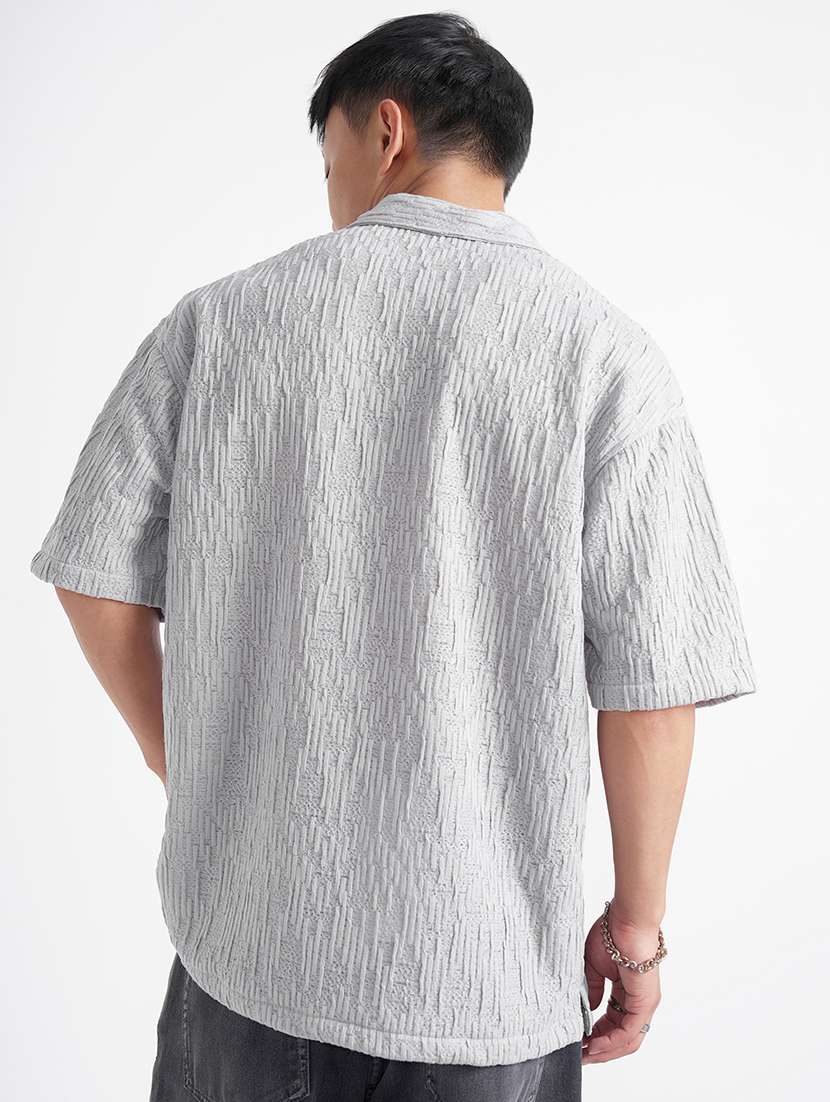 men self design short sleeve regular fit casual shirt - 22470052 -  Standard Image - 4