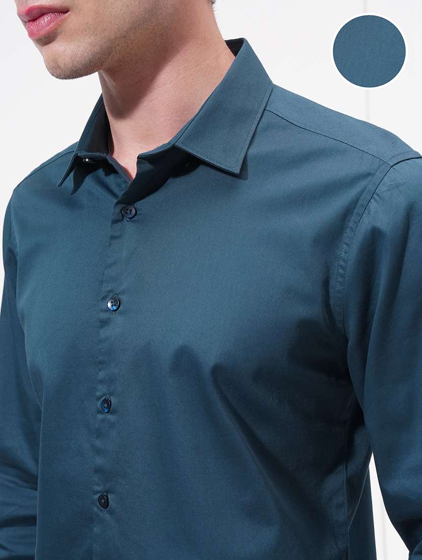 men solid long sleeve regular fit casual shirt - 22470106 -  Standard Image - 1