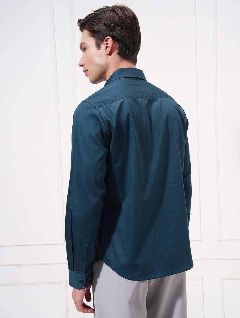 men solid long sleeve regular fit casual shirt - 22470106 -  Standard Image - 4