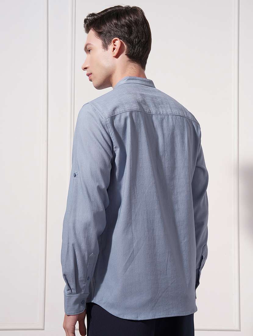 men self design long sleeve regular fit casual shirt - 22470147 -  Standard Image - 4