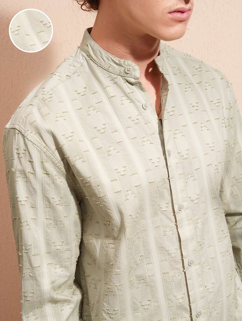 men self design long sleeve regular fit casual shirt - 22470150 -  Standard Image - 1