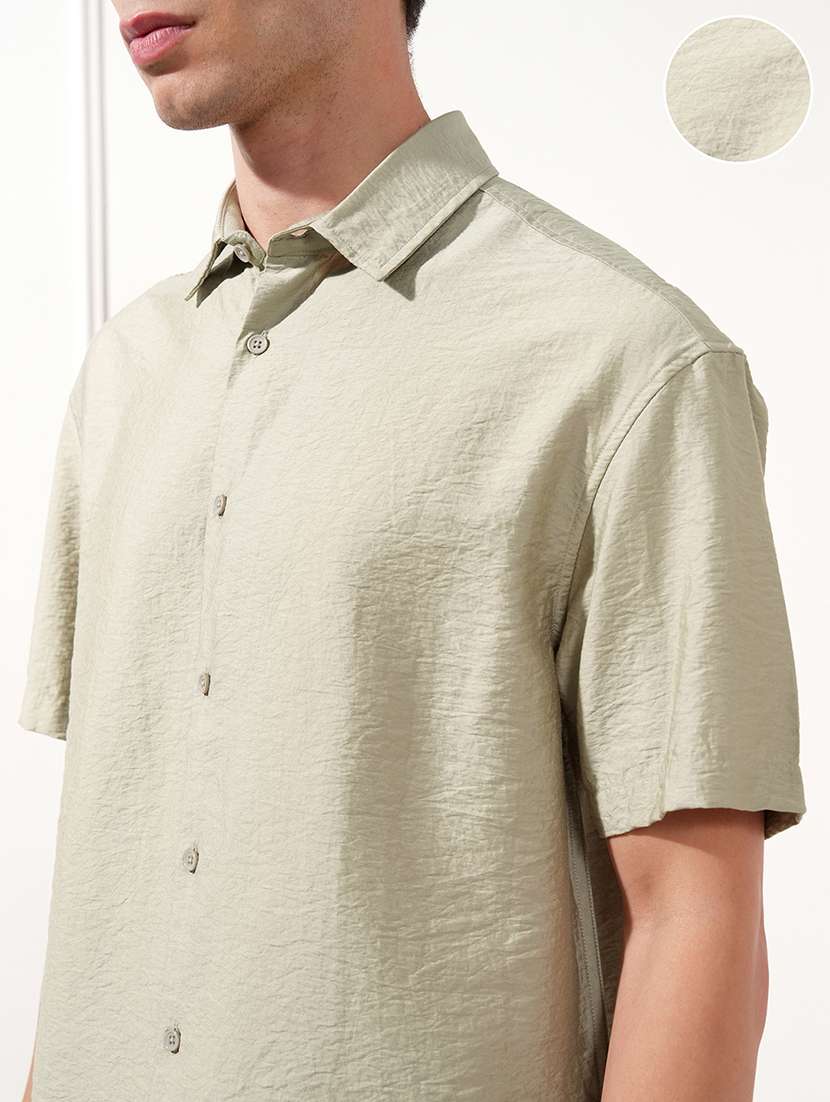 men self design short sleeve regular fit casual shirt - 22470157 -  Standard Image - 1