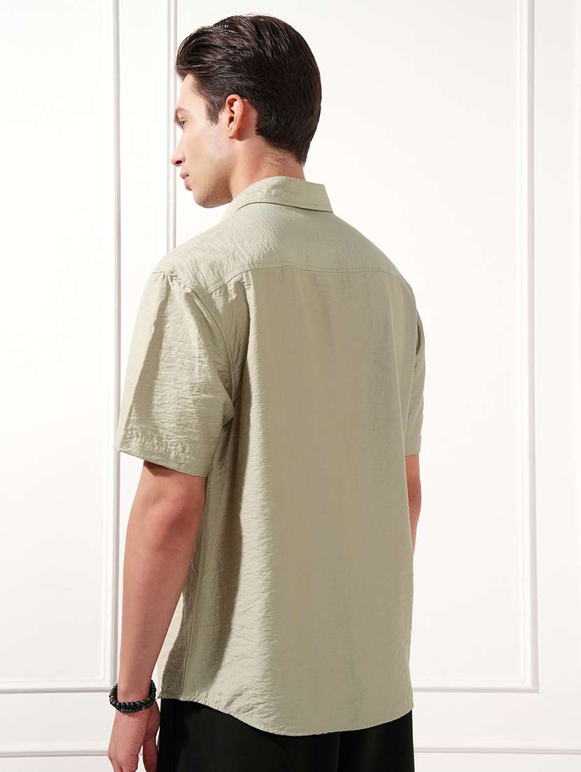 men self design short sleeve regular fit casual shirt - 22470157 -  Standard Image - 4