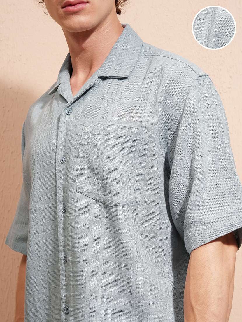 men self design short sleeve loose fit casual shirt - 22470170 -  Standard Image - 1