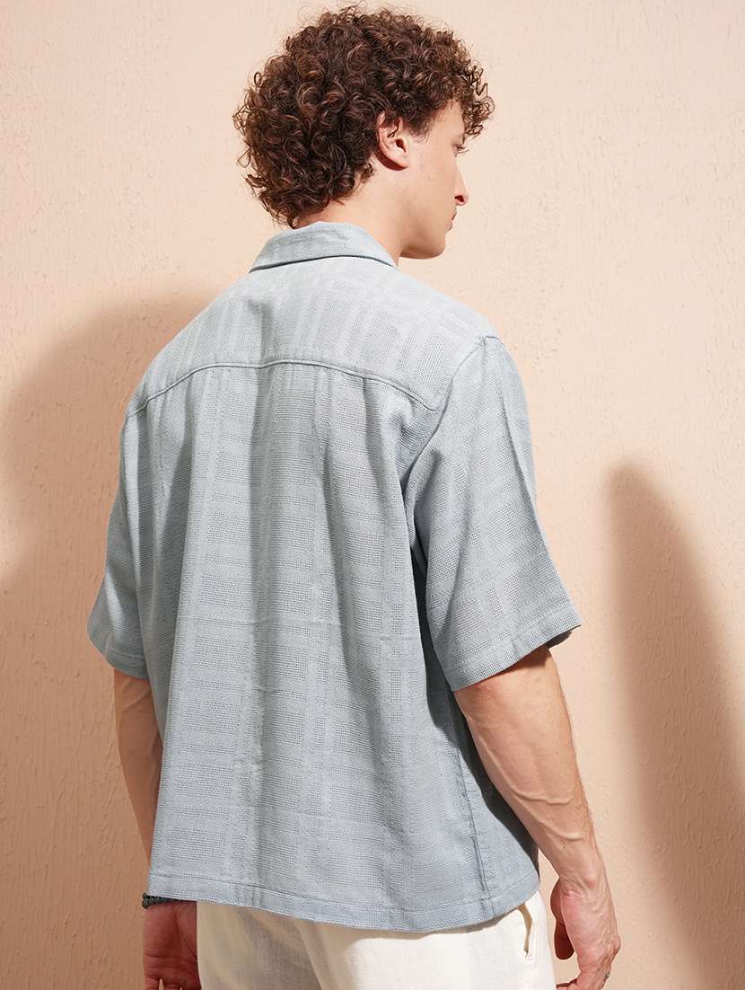 men self design short sleeve loose fit casual shirt - 22470170 -  Standard Image - 4