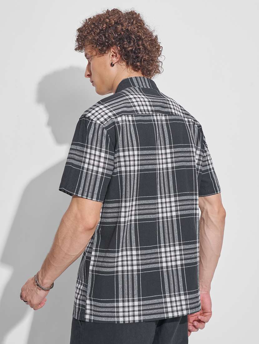 men checkered short sleeve regular fit casual shirt - 22470175 -  Standard Image - 4