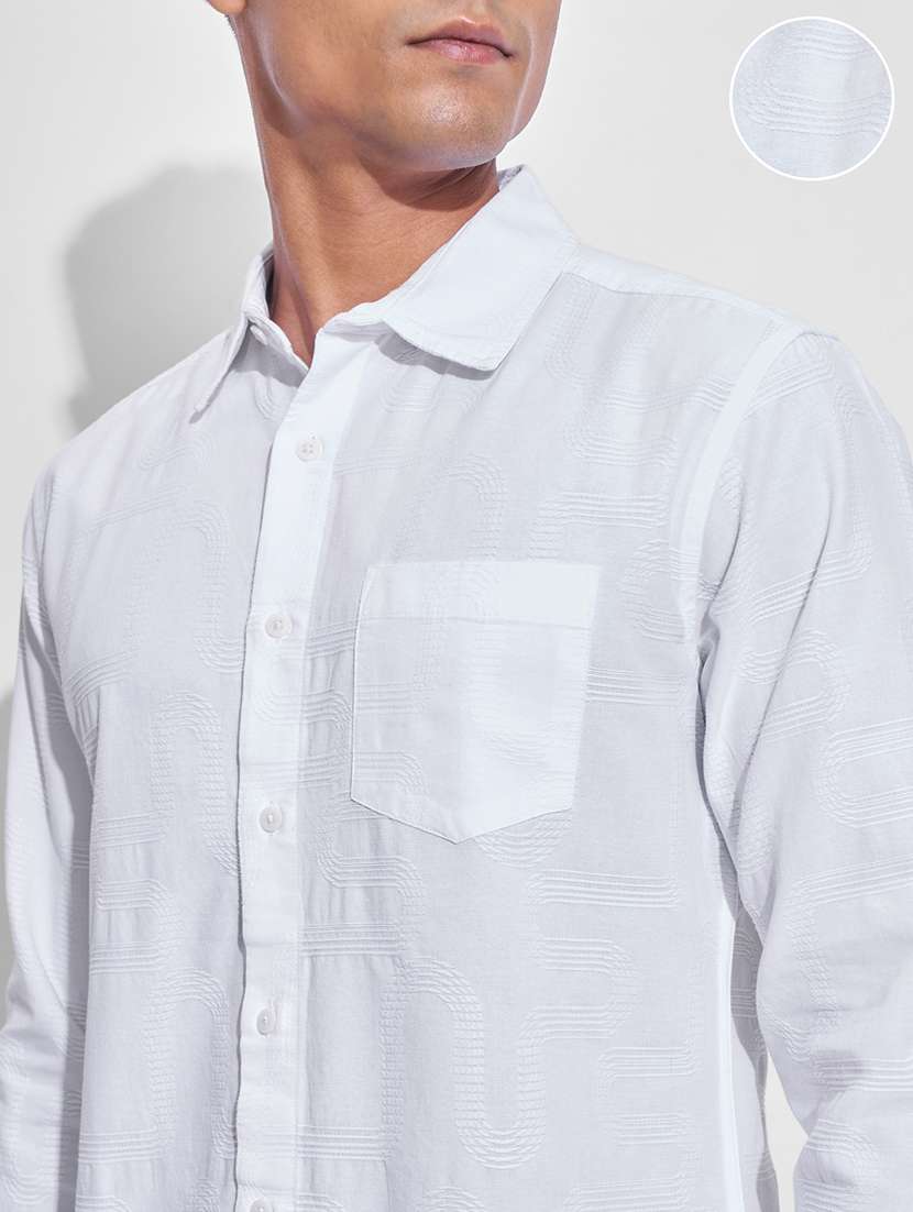 men self design long sleeve regular fit casual shirt - 22470198 -  Standard Image - 1