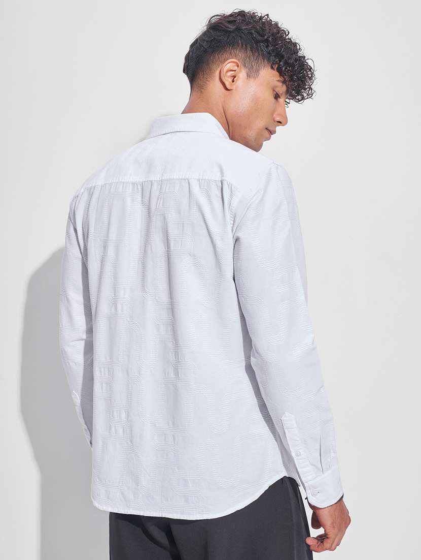 men self design long sleeve regular fit casual shirt - 22470198 -  Standard Image - 4