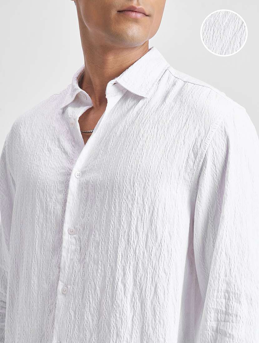 men self design long sleeve regular fit casual shirt - 22470244 -  Standard Image - 1