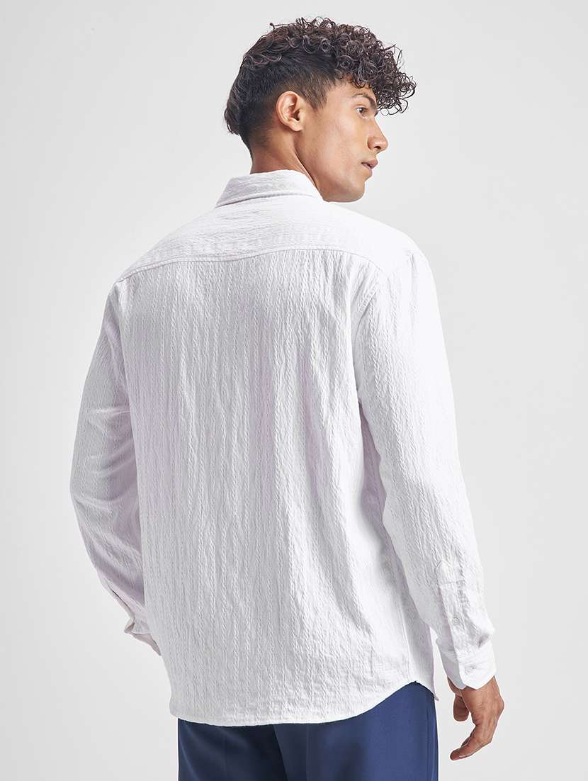 men self design long sleeve regular fit casual shirt - 22470244 -  Standard Image - 4