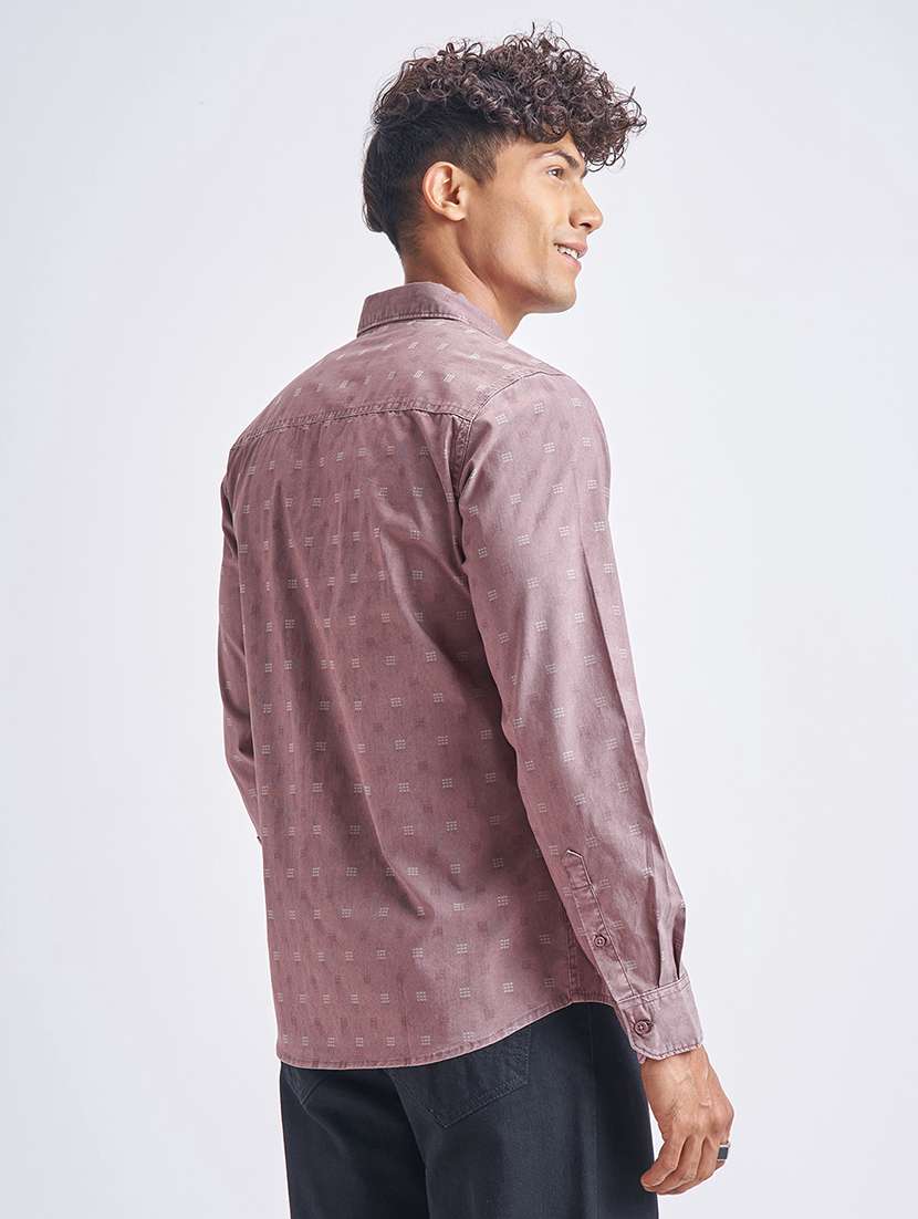 men self design long sleeve regular fit casual shirt - 22470245 -  Standard Image - 4