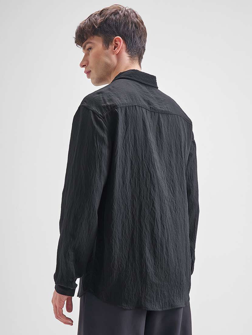 men self design long sleeve regular fit casual shirt - 22470259 -  Standard Image - 4