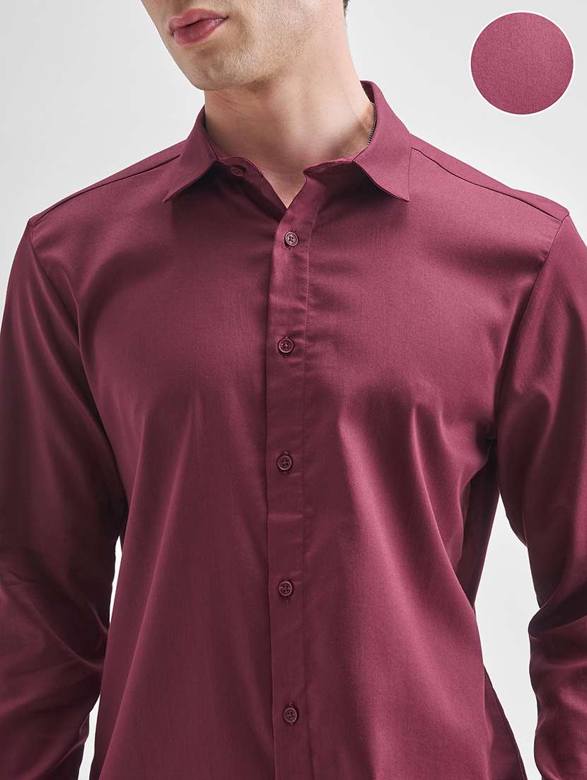 men solid long sleeve regular fit casual shirt - 22470261 -  Standard Image - 1