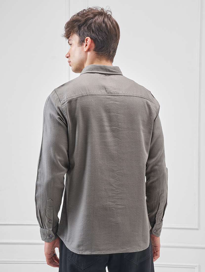 men solid long sleeve regular fit casual shirt - 22470267 -  Standard Image - 4