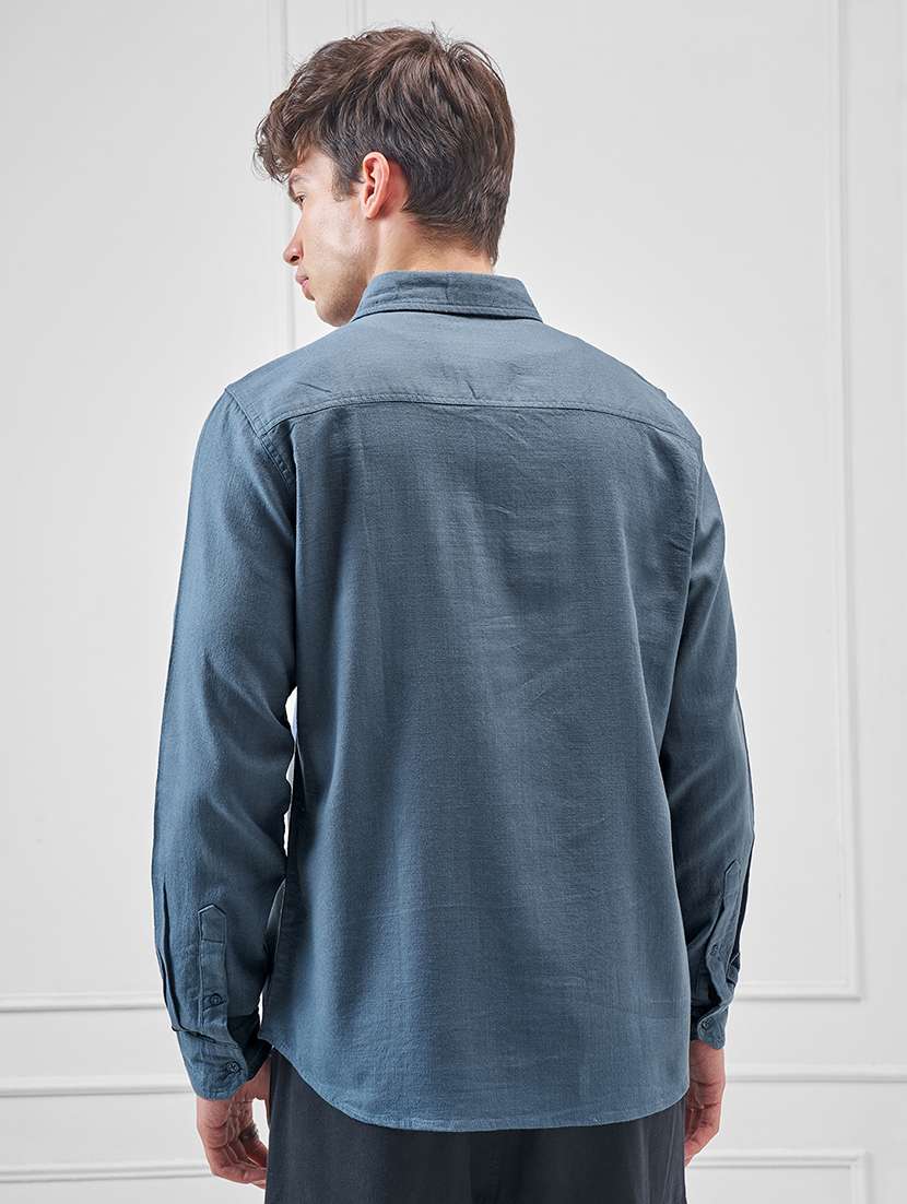 men solid long sleeve regular fit casual shirt - 22470268 -  Standard Image - 4