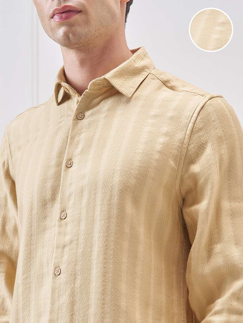 men striped long sleeve regular fit casual shirt - 22470273 -  Standard Image - 1