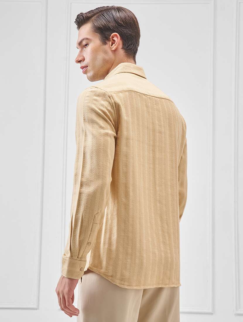 men striped long sleeve regular fit casual shirt - 22470273 -  Standard Image - 4
