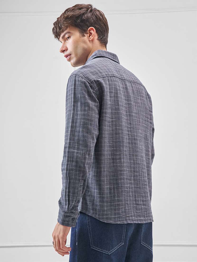 men checkered long sleeve regular fit casual shirt - 22470275 -  Standard Image - 4