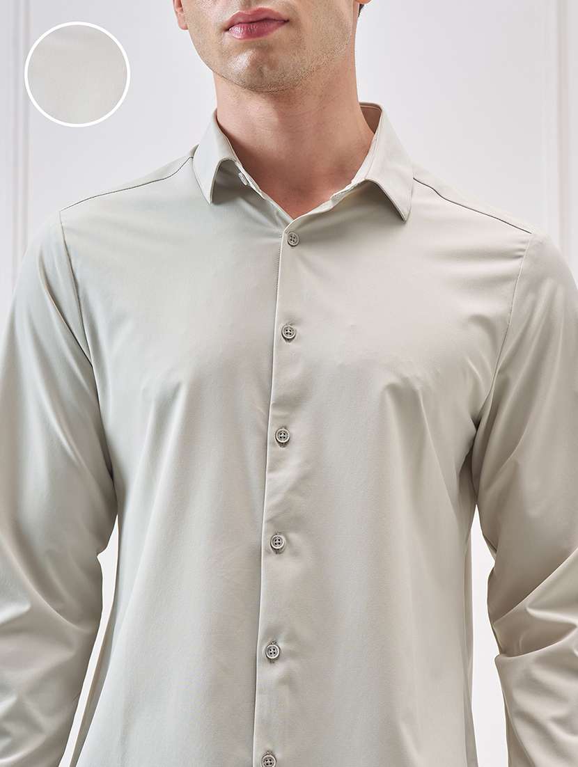 men solid long sleeve regular fit casual shirt - 22470277 -  Standard Image - 1