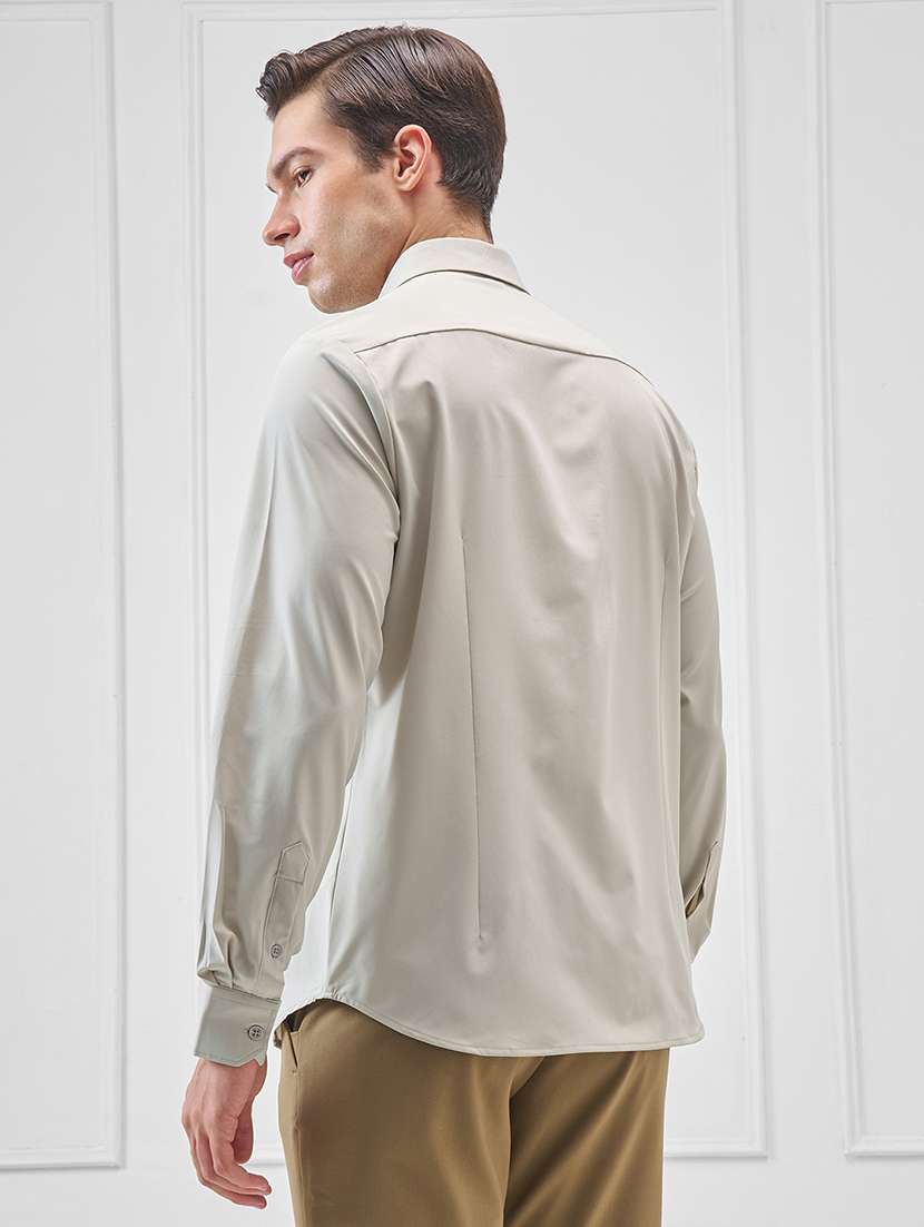 men solid long sleeve regular fit casual shirt - 22470277 -  Standard Image - 4